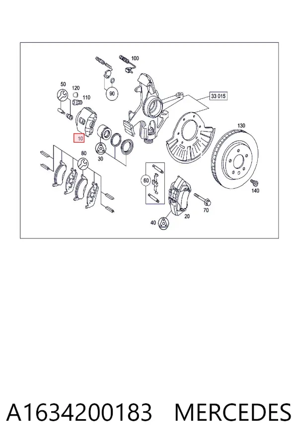 Zacisk hamulcowy przedni prawy A1634200183 Mercedes