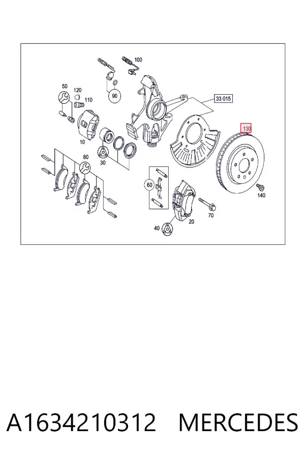 Tarcza hamulcowa przednia A1634210312 Mercedes