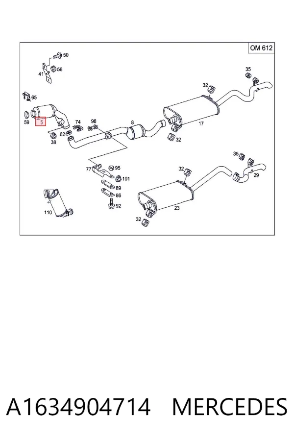Konwerter-katalizator A1634904714 Mercedes