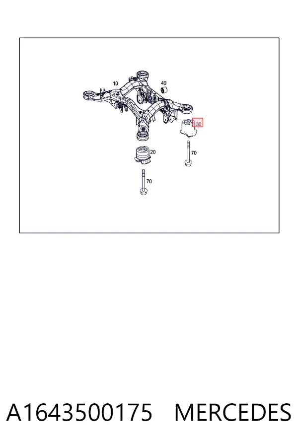 Silentblock tylnej belki A1643500175 Mercedes