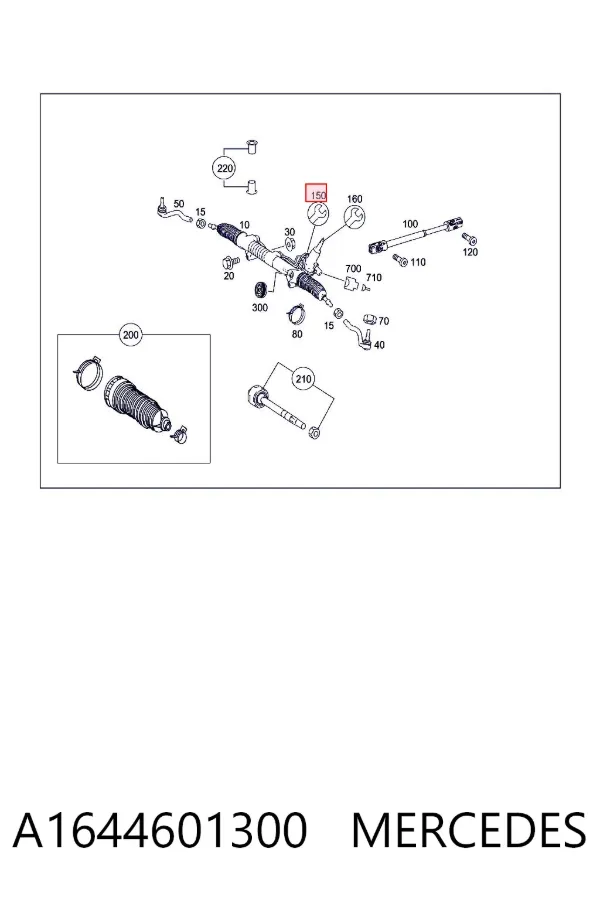 Zestaw naprawczy maglownicy (mechanizmu) (zestaw uszczelniaczy) A1644601300 Mercedes