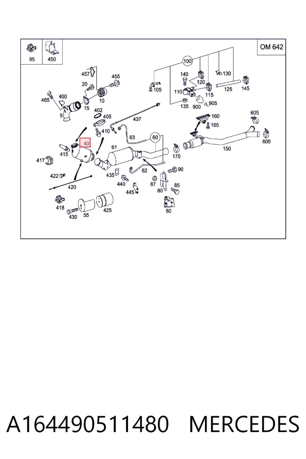 Konwerter-katalizator A164490511480 Mercedes