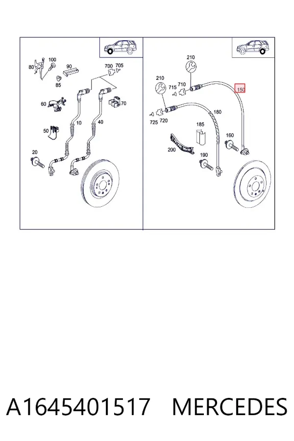 Czujnik ABS tylny A1645401517 Mercedes
