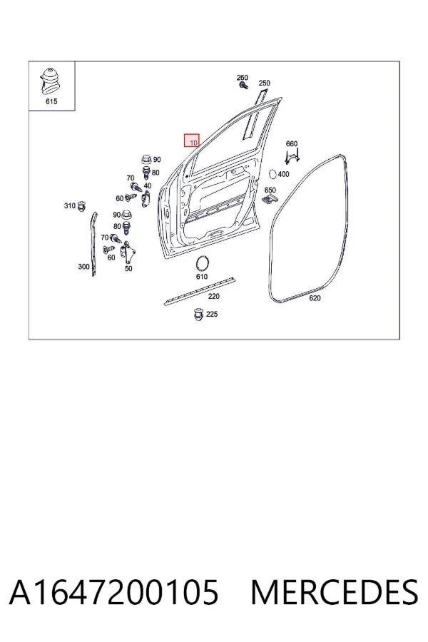 Drzwi przednie lewe Mercedes ML/GLE W164