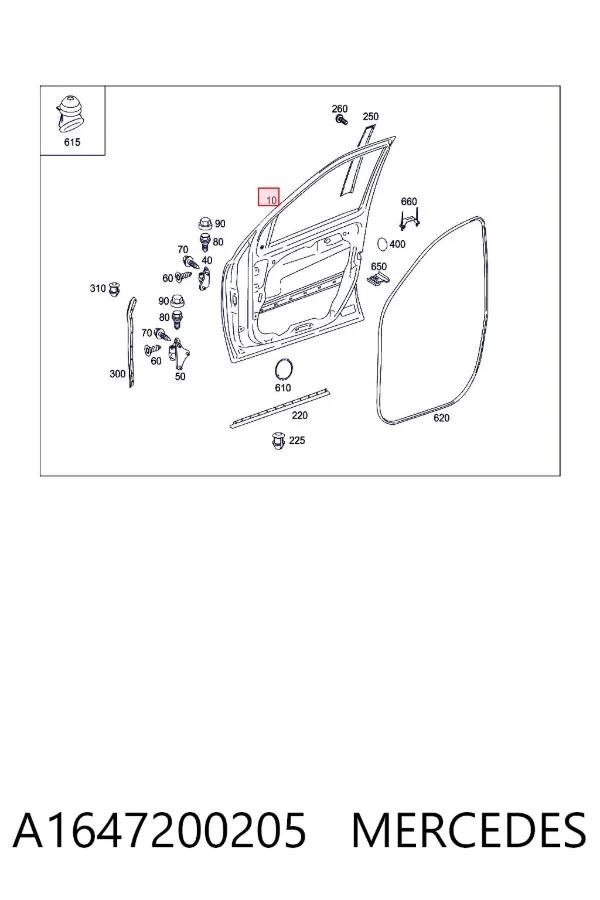 Drzwi przednie prawe Mercedes GL X164