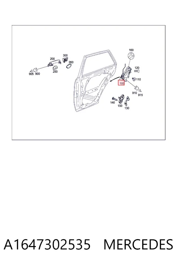 Zamek drzwi tylnych lewych A1647302535 Mercedes