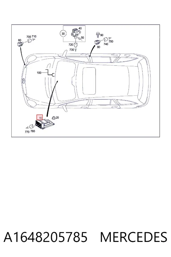 Sterownik poduszki bezpieczeństwa A1648205785 Mercedes