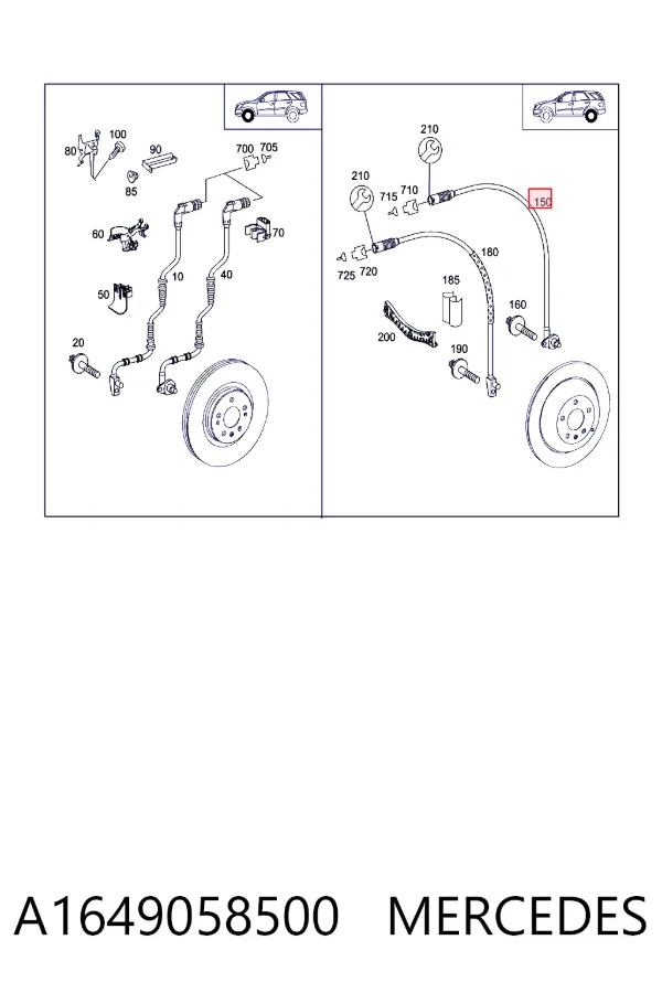 Czujnik ABS tylny A1649058500 Mercedes