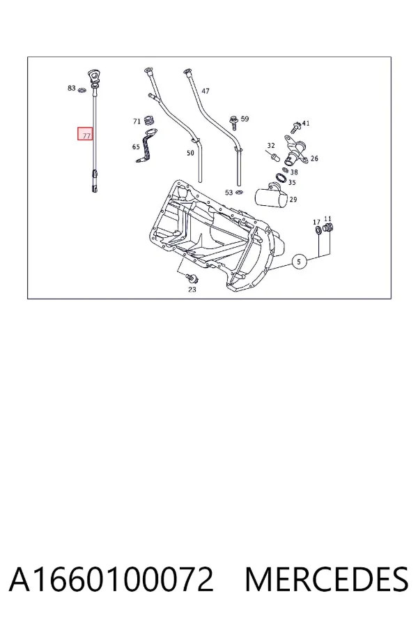 Bagnet poziomu oleju w silniku A1660100072 Mercedes