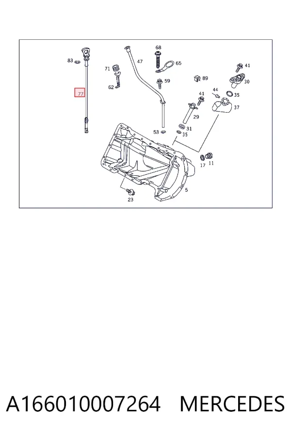 Bagnet poziomu oleju w silniku A166010007264 Mercedes