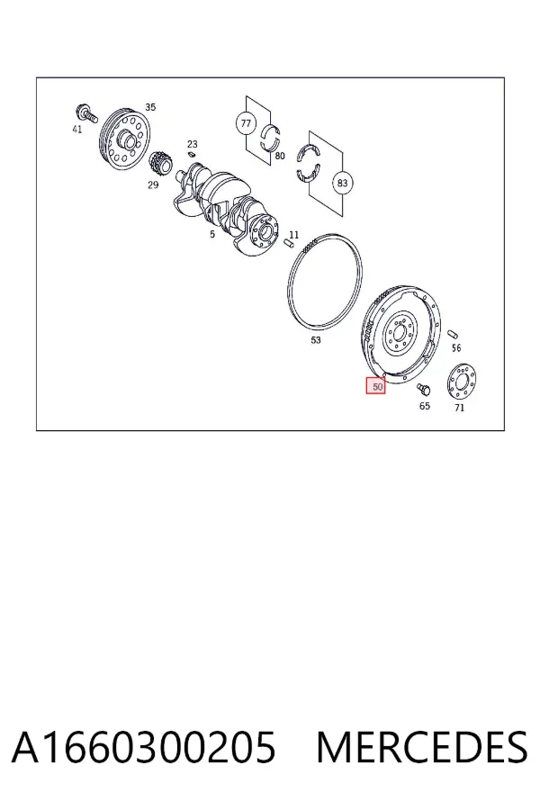Koło zamachowe silnika A1660300205 Mercedes