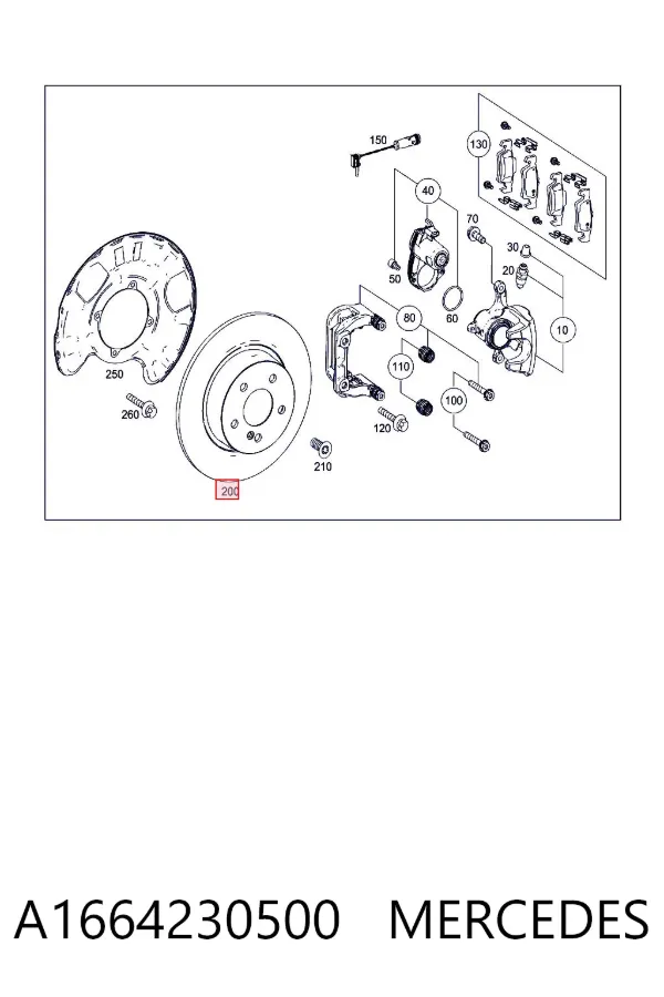 Tarcza hamulcowa tylna A1664230500 Mercedes