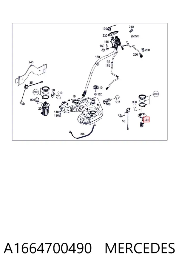 Filtr paliwa A1664700490 Mercedes