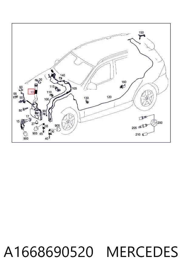 Zbiorniczek spryskiwacza szyb A1668690520 Mercedes