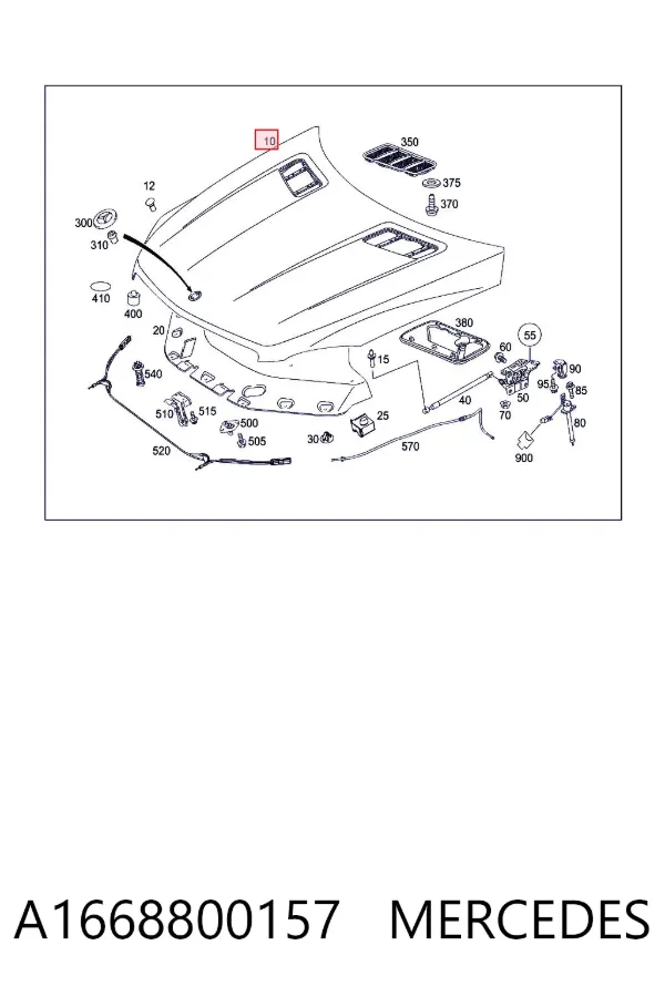 Maska silnika A1668800157 Mercedes