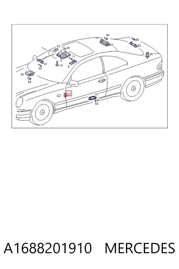 Czujnik zamykania drzwi (wyłącznik krańcowy) A1688201910 Mercedes