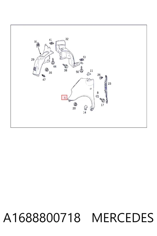 Błotnik przedni lewy A1688800718 Mercedes