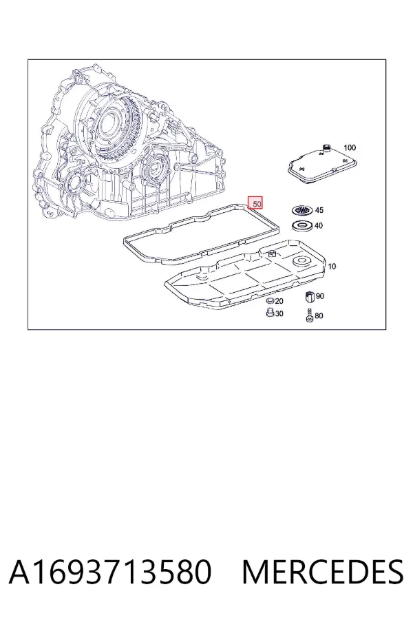 Uszczelka miski automatycznej/mechanicznej skrzyni biegów A1693713580 Mercedes