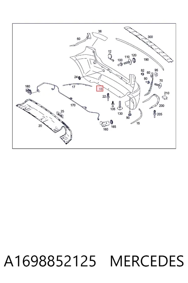 Zderzak tylny A1698852125 Mercedes