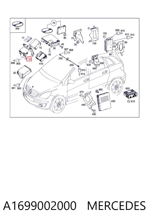 Radioodtwarzacz (radio AM/FM) A1699002000 Mercedes