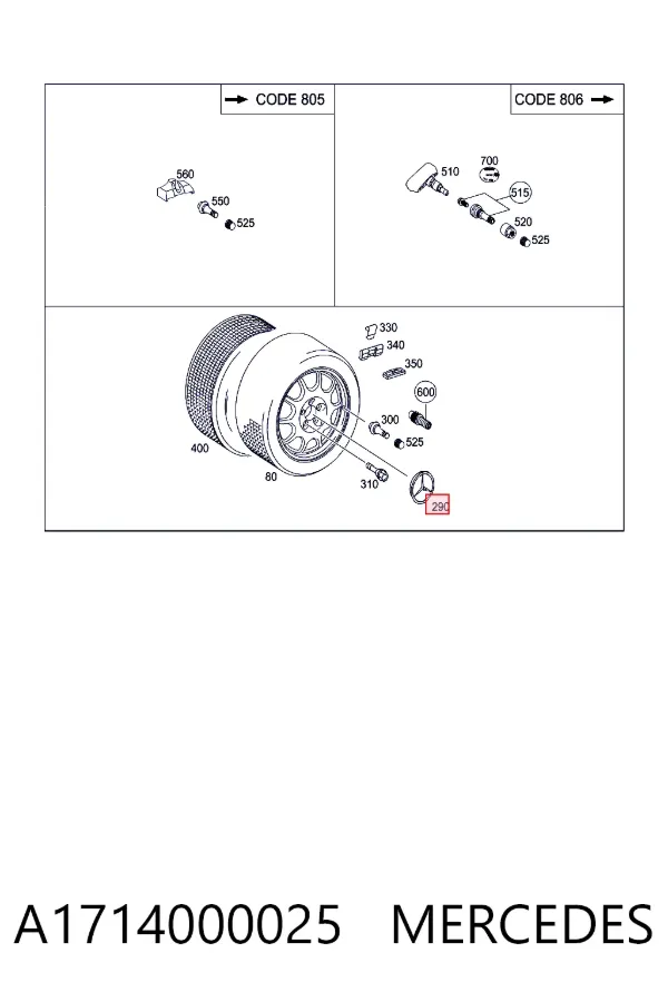 Kołpak do obręczy koła A1714000025 Mercedes