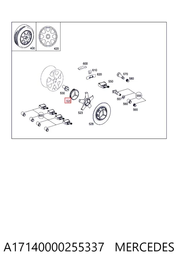 Kołpak do obręczy koła A17140000255337 Mercedes