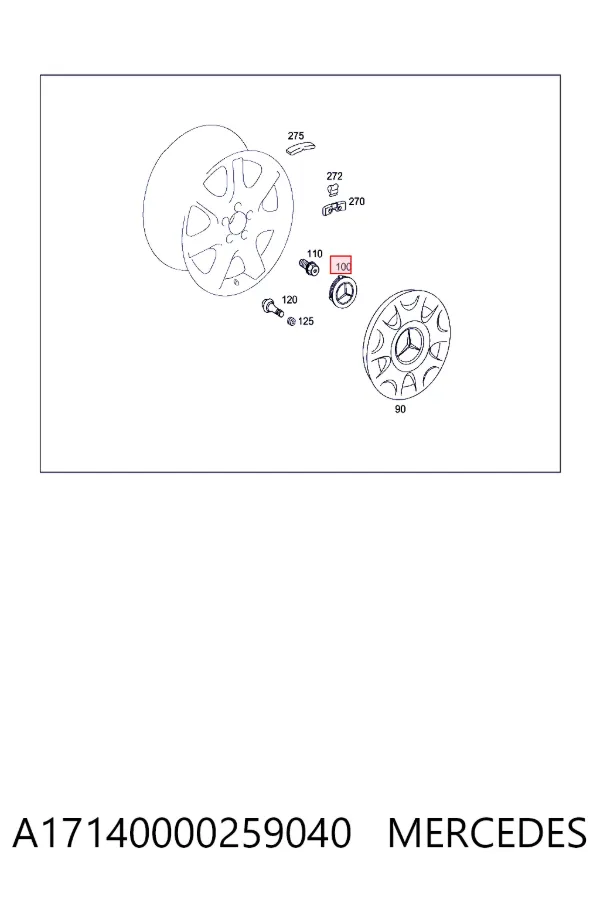 Kołpak do obręczy koła A17140000259040 Mercedes