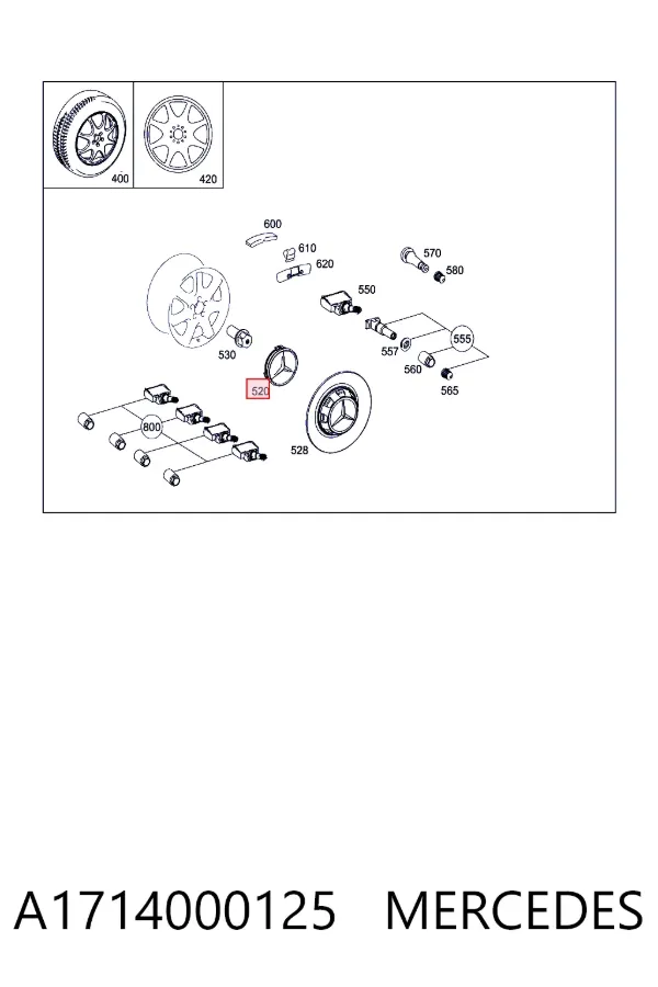 Kołpak do obręczy koła A1714000125 Mercedes