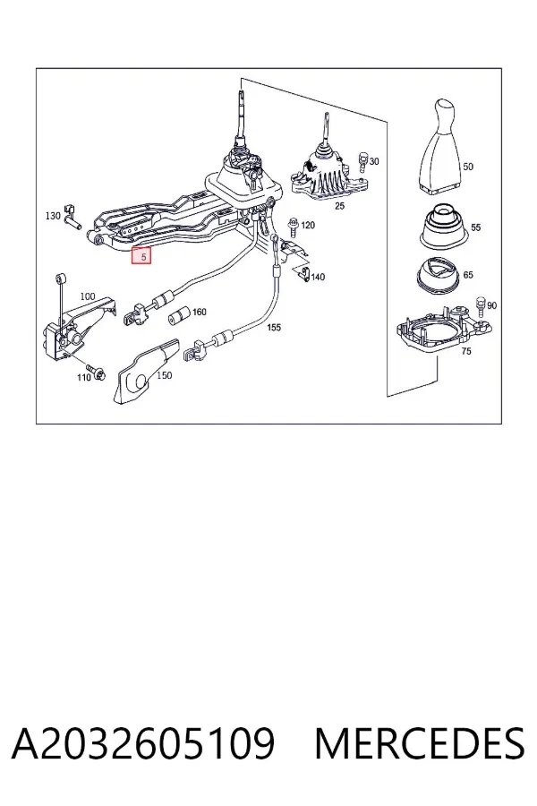 Mechanizm zmiany biegów (cięgno) Mercedes C W203