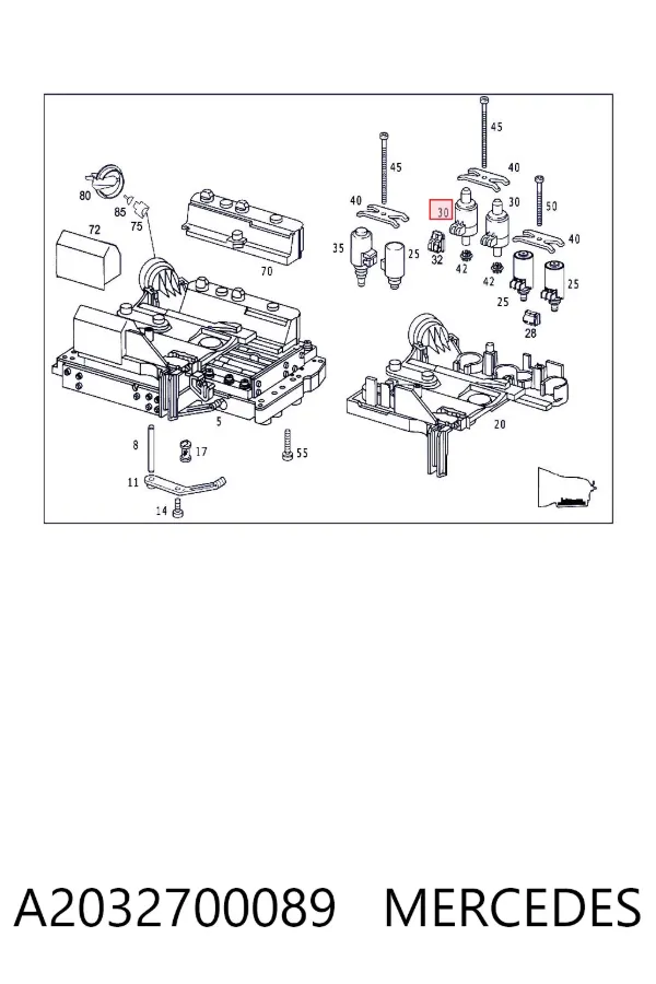 Solenoid automatycznej skrzyni biegów A2032700089 Mercedes