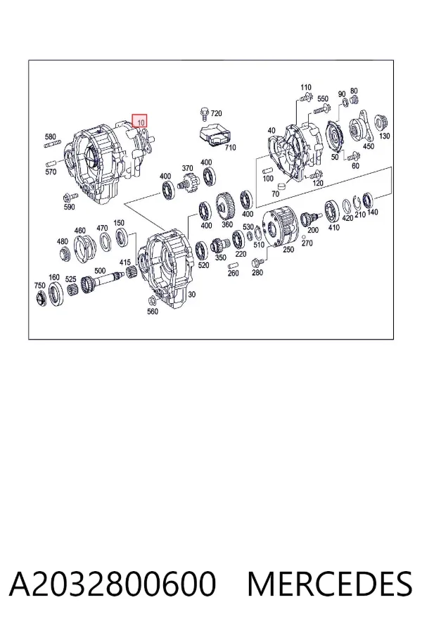 Skrzynia rozdzielcza A2032800600 Mercedes