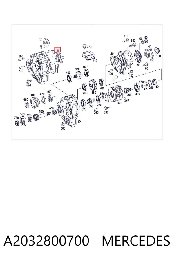 Skrzynia rozdzielcza A2032800700 Mercedes