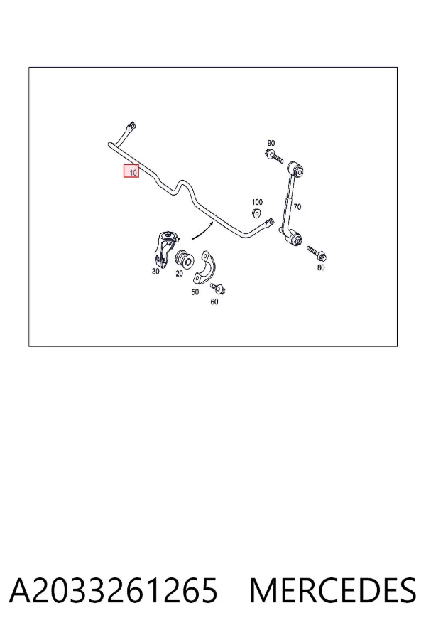 Stabilizator tylny A2033261265 Mercedes