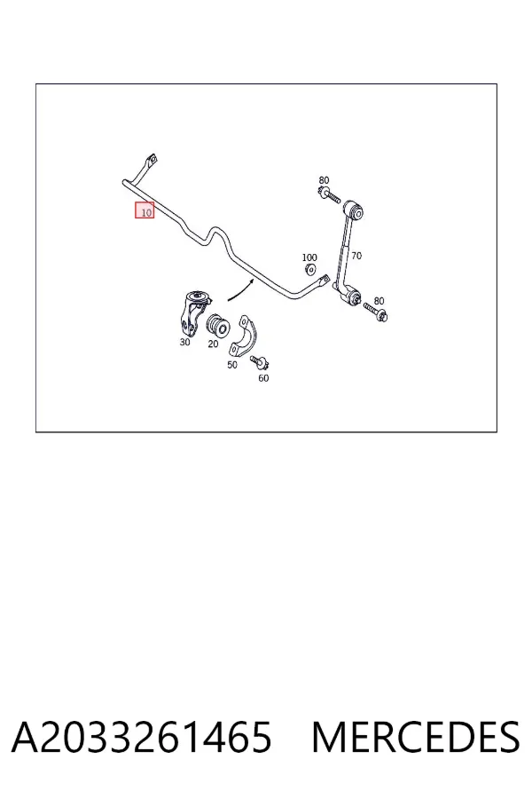 Stabilizator tylny Mercedes CLK C209