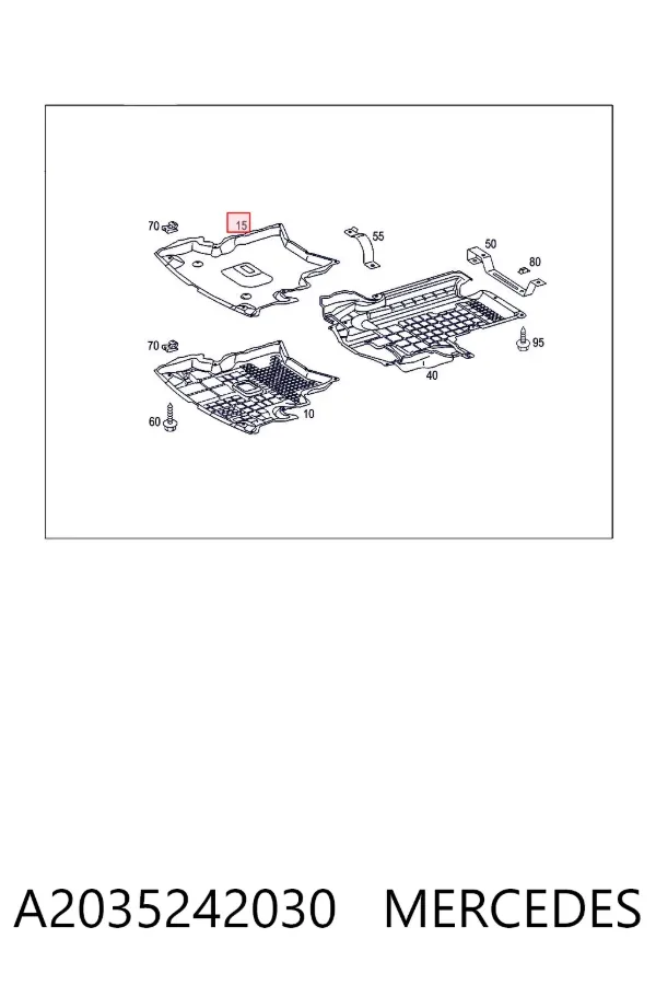 Osłona silnika, miski (przedziału silnika) A2035242030 Mercedes
