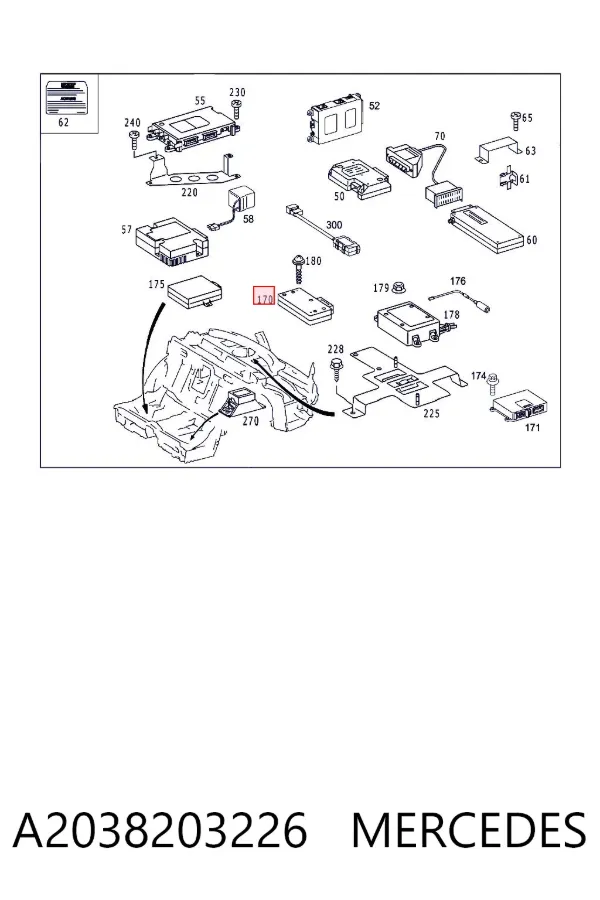 Blok sterowania telefonem A2038203226 Mercedes
