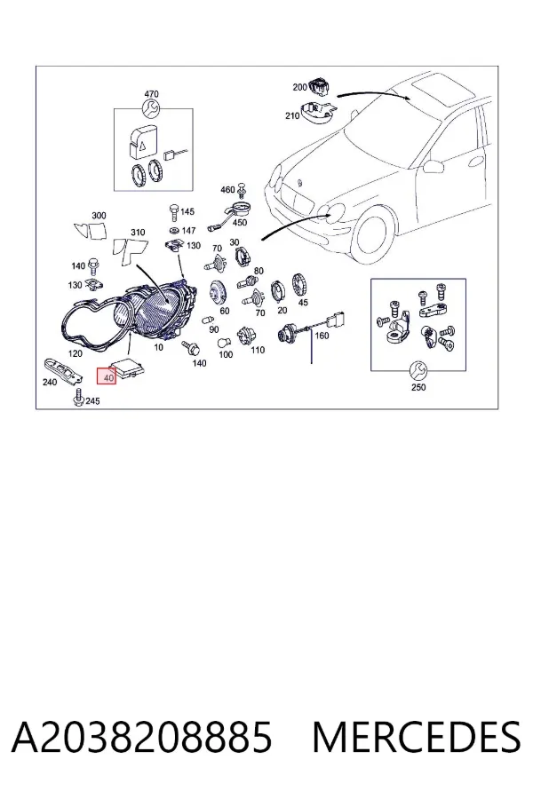 Ksenon, sterownik A2038208885 Mercedes