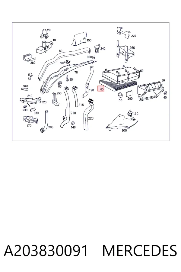 Filtr kabiny A203830091 Mercedes
