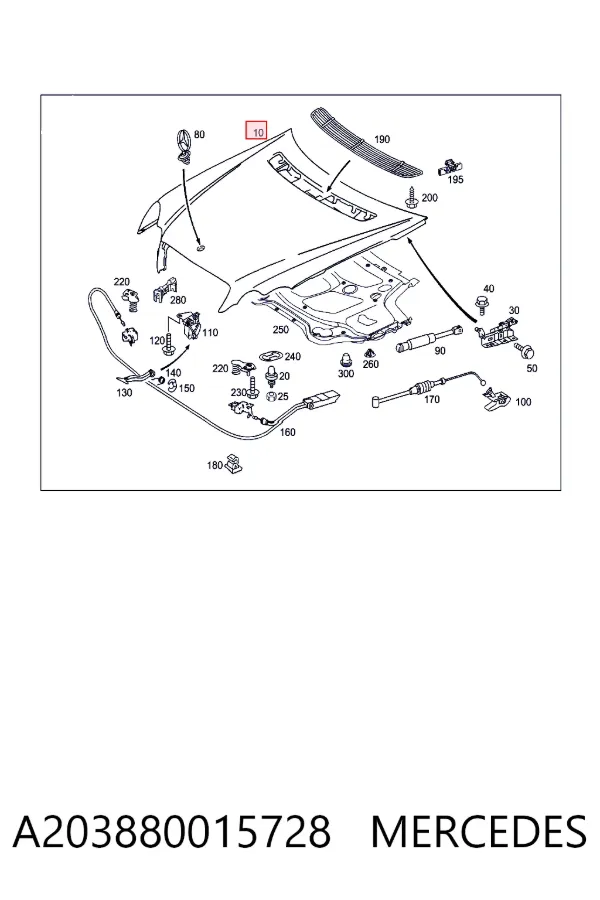 Maska silnika A203880015728 Mercedes