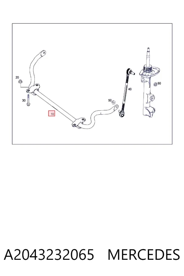 Stabilizator przedni A2043232065 Mercedes