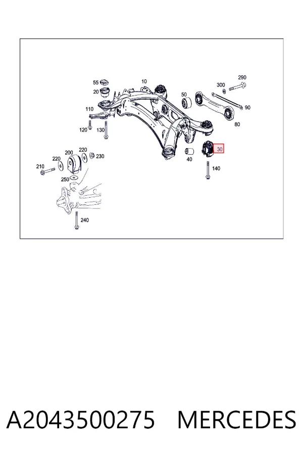 Silentblock tylnej belki A2043500275 Mercedes