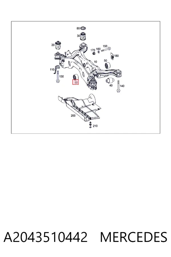 Silentblock tylnej belki A2043510442 Mercedes