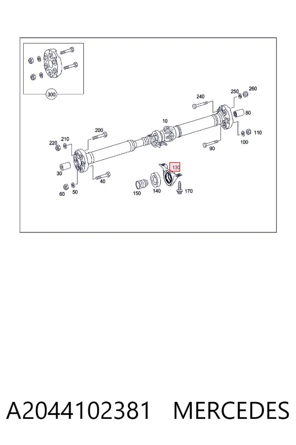 Łożysko podwieszane wału Cardana A2044102381 Mercedes