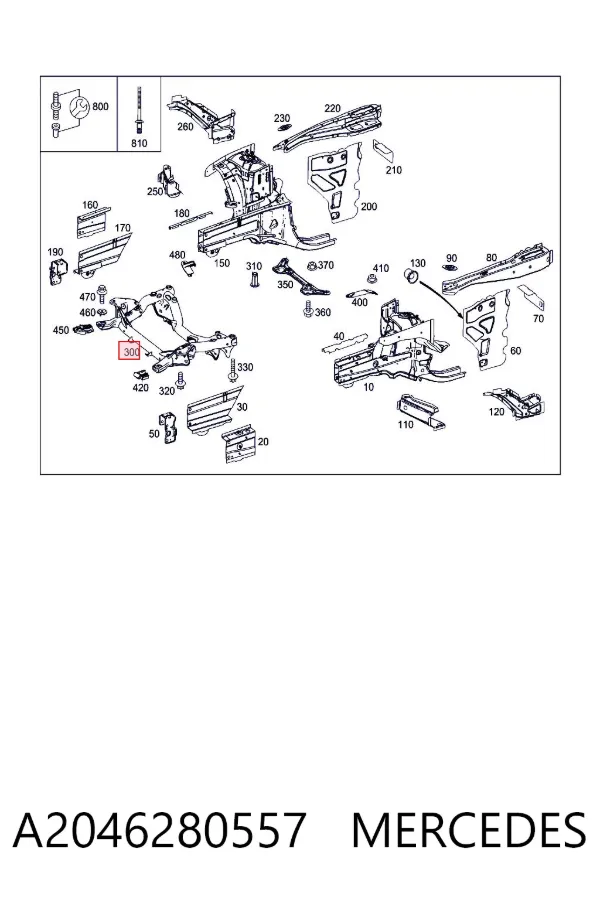 Korpus osi przedniej A2046280557 Mercedes