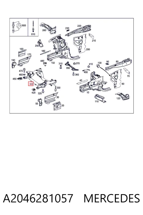 Korpus osi przedniej A2046281057 Mercedes