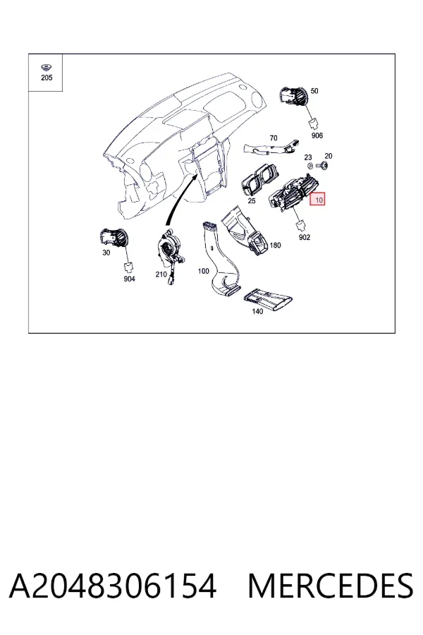 Przepustnica, komplet A2048306154 Mercedes