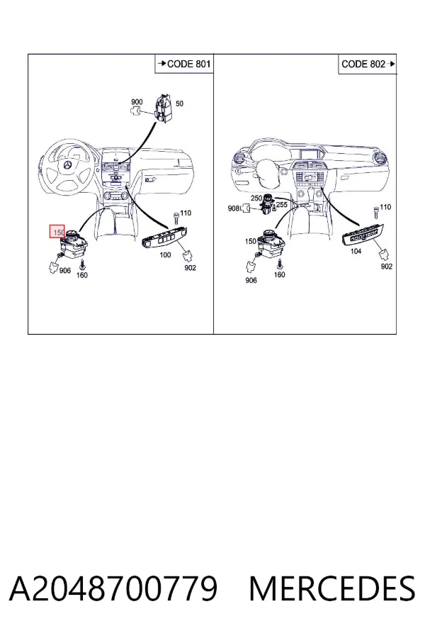 Wielofunkcyjny pilot sterowania A2048700779 Mercedes