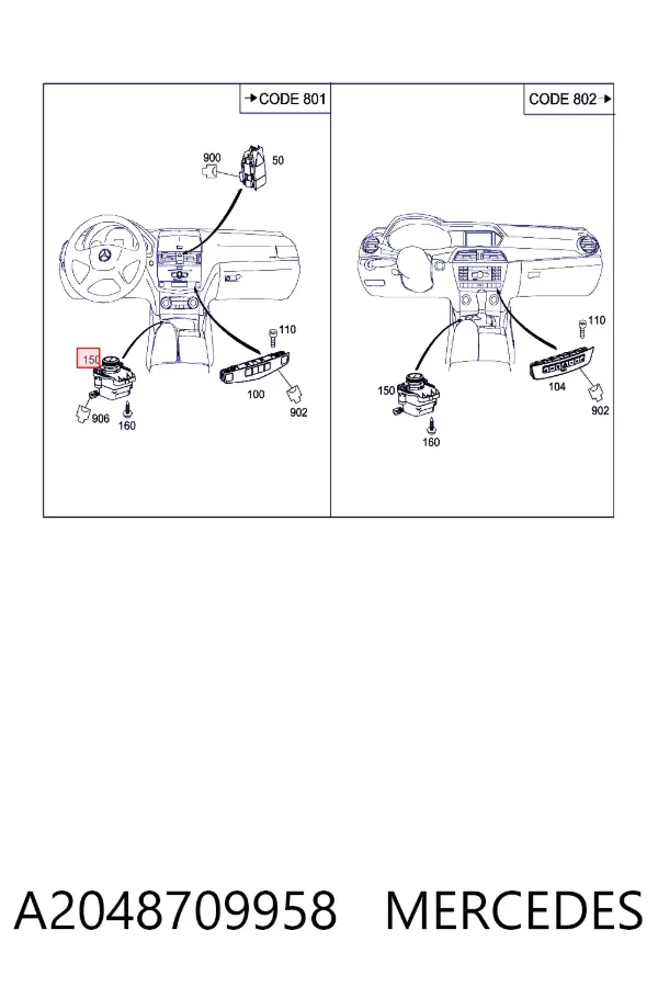 Wielofunkcyjny pilot sterowania A2048709958 Mercedes