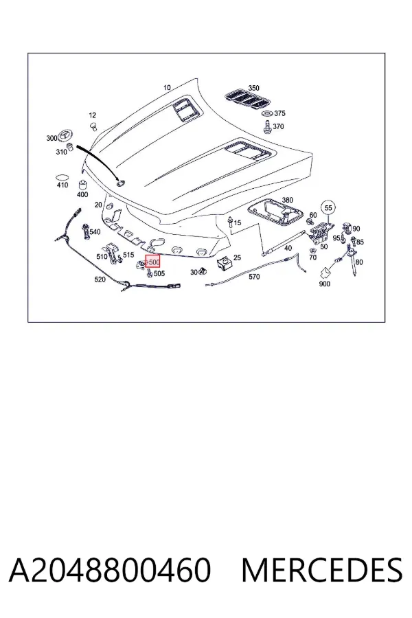 Zamek maski A2048800460 Mercedes