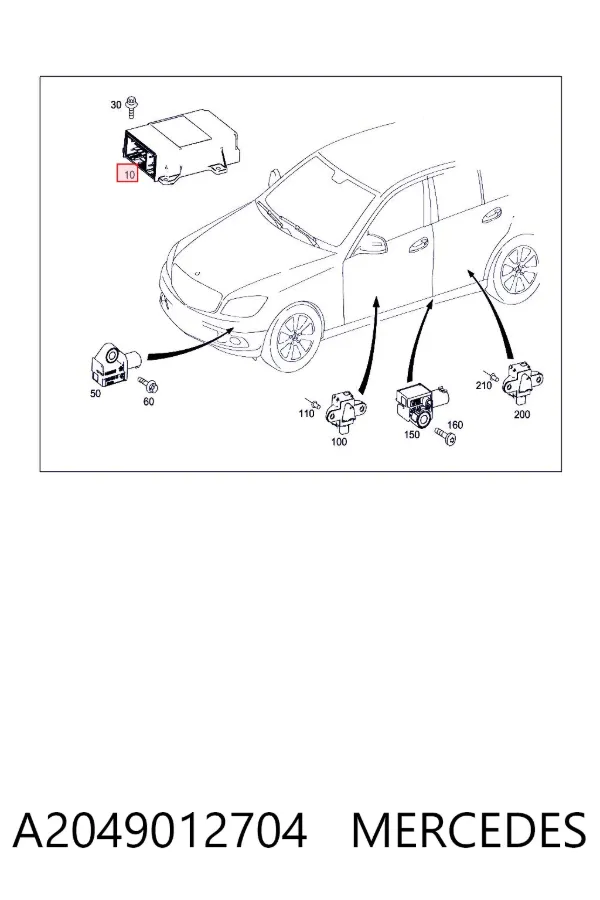Sterownik poduszki bezpieczeństwa A2049012704 Mercedes
